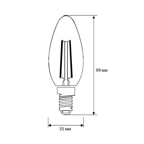 Лампа светодиодная филаментная LED7-C35-FL/830/E14 7Вт свеча прозрачная 3000К тепл. бел. E14 220В Camelion 13452