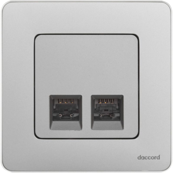 Розетка компьютерная 2-м Inspiria RJ45 кат.6 UTP механизм алюм. IEK 673842