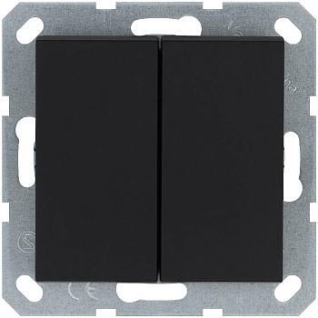 Выключатель 2-кл. 10А IP20 механизм черн. матовый soft touch Jasmart G3023PB