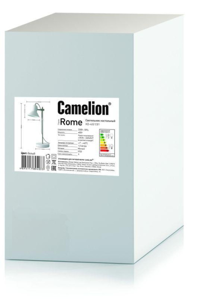 Светильник настольный KD-432 C01 Rome 1х E27 40Вт 230В бел. Camelion 14550