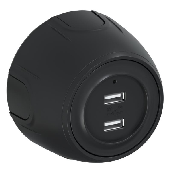 Розетка USB 2-м Rotondo с подсветкой черн. OneKeyElectro 7700900