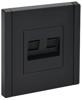 Розетка компьютерная 2-м RJ45 кат.6 FORTE&PIANO FP134 черн. IEK FP-K20-2-K02