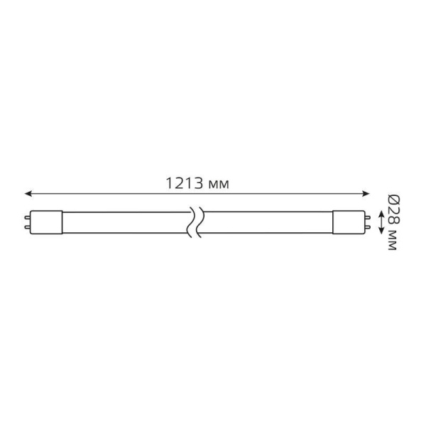 Лампа светодиодная Elementary 20Вт трубчатая 4000К нейтр. бел. G13 1560лм стекло GAUSS 93029-R