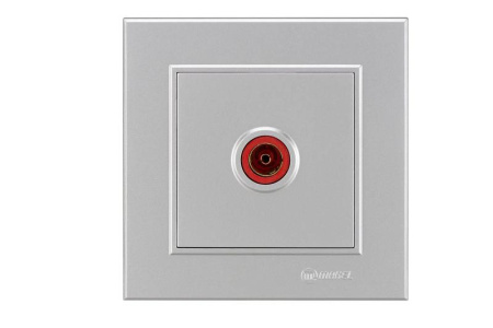 Розетка телевизионная проходная TV СП Karea 16А IP20 серебр. Makel 56065007