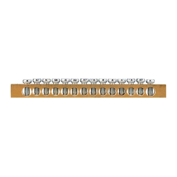 Шина PEN "земля-ноль" 6х9мм 14/2 (14 групп/крепеж по краям) Rexant 11-2369