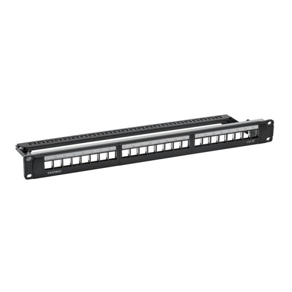 Патч-панель 19дюйм 1UCAT5E 24 модуля RJ45 неэкранированная DKC RN5PPU24