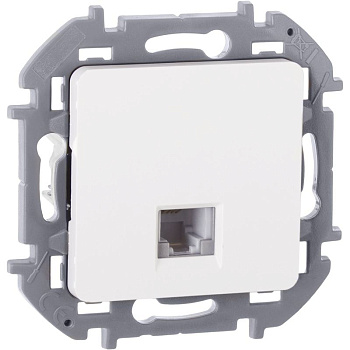 Розетка телефонная СП Inspiria RJ11 IP20 механизм бел. IEK 673820