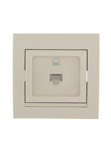 Розетка компьютерная СП Deriy RJ45 крем. LEZARD 702-0303-139