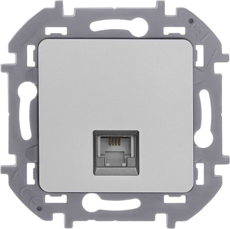 Розетка телефонная Inspiria RJ11 механизм алюм. IEK 673822