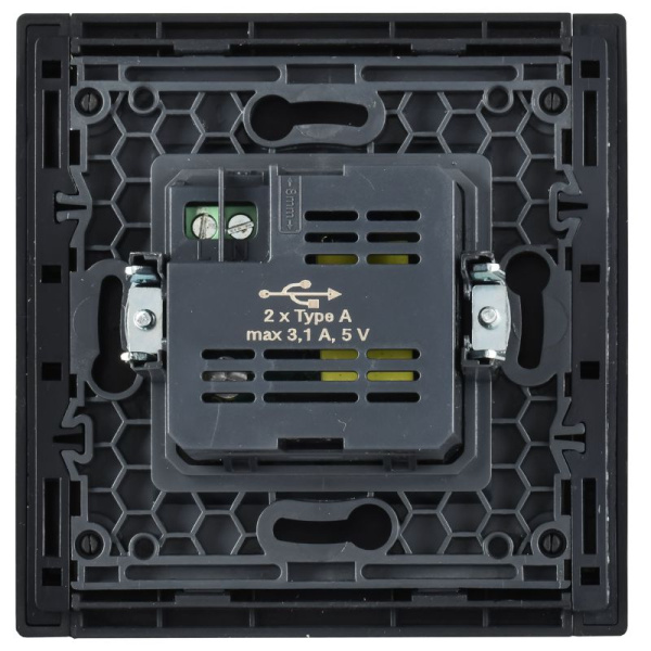 Розетка USB A+A 3.1А FORTE&PIANO FP549 сталь IEK FP-U21-D31-K46