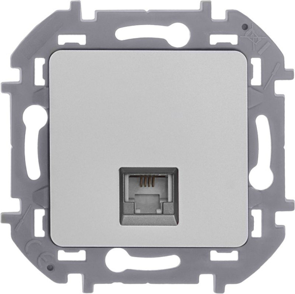Розетка телефонная Inspiria RJ11 механизм алюм. IEK 673822