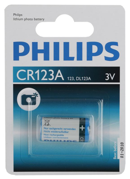 Элемент питания литиевый CR123 3В CR123A/51 Philips Б0066246