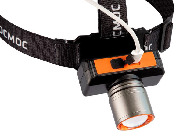 Фонарь налобный аккум. 10Вт Laser LED/ 1200мА.ч ABS пластик + алюм. КОСМОС KOC534Lit