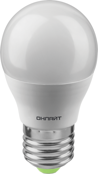 Лампа светодиодная 90 065 OLL-G45-12-230-6.5K-E27-FR 12Вт шар 6500К холод. бел. E27 1200лм 176-264В ОНЛАЙТ 90065