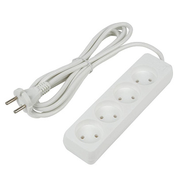 Удлинитель 4х3м без заземл. 10А Ultra S-CU4-3 WHITE бел. Uniel UL-00009988