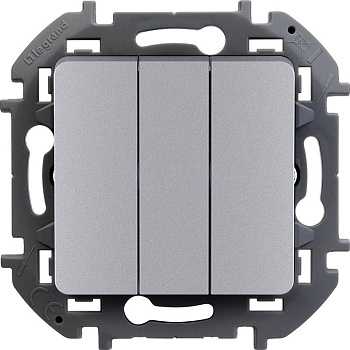 Выключатель 3-кл. Inspiria 20А IP20 250В 10AX механизм алюм. IEK 673642