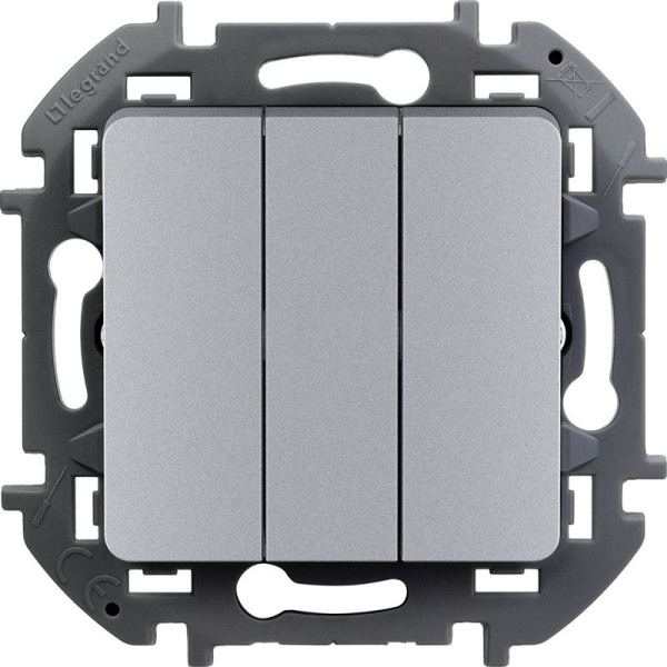 Выключатель 3-кл. Inspiria 20А IP20 250В 10AX механизм алюм. IEK 673642