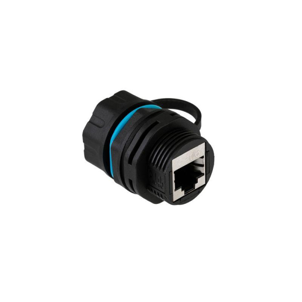 Модуль соединительный индустриальный RJ-45(8P8C) FTP кат. 6 IP68 с защитным колпачком для кабеля Rexant 02-0285