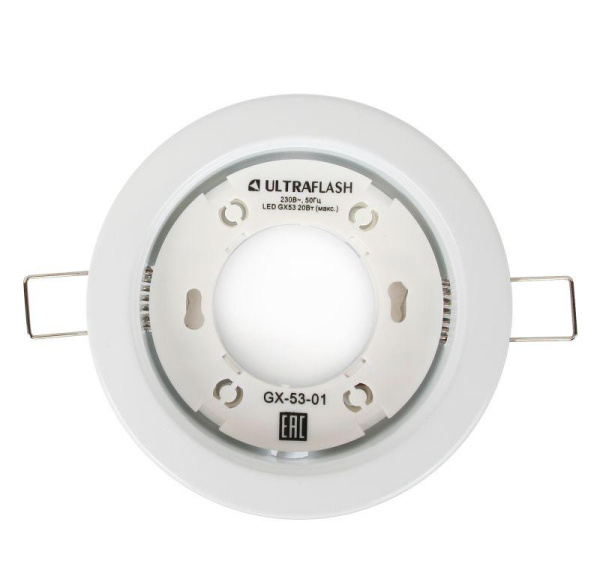 Светильник точечный GX-53-01 220В встраив. метал. бел. Ultraflash 14055