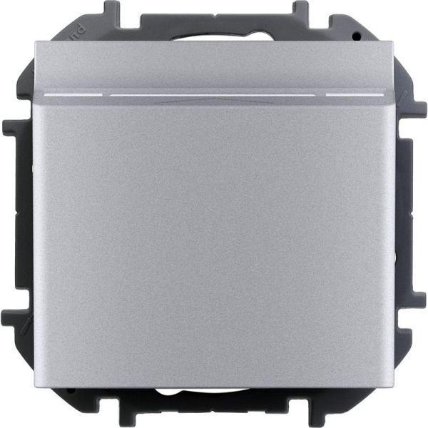 Выключатель 1-кл. СП Inspiria 6А IP20 для гостиничных номеров механизм алюм. IEK 673802