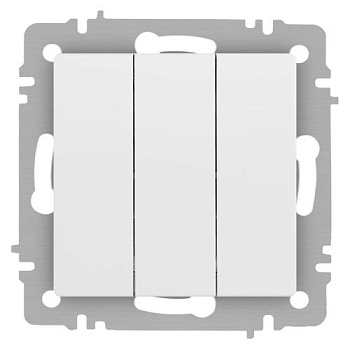 Выключатель 3-кл. СП Accent 6-106-01М 10А IP20 250В AL/CU бел. матов. Intro Б0063532