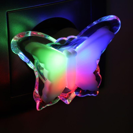 Светильник светодиодный ночник LED "Бабочка" RGB 220В Camelion NL-259 15377
