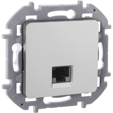 Розетка компьютерная Inspiria RJ45 кат.6 UTP механизм алюм. IEK 673832