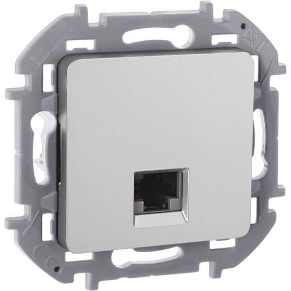 Розетка компьютерная Inspiria RJ45 кат.6 UTP механизм алюм. IEK 673832