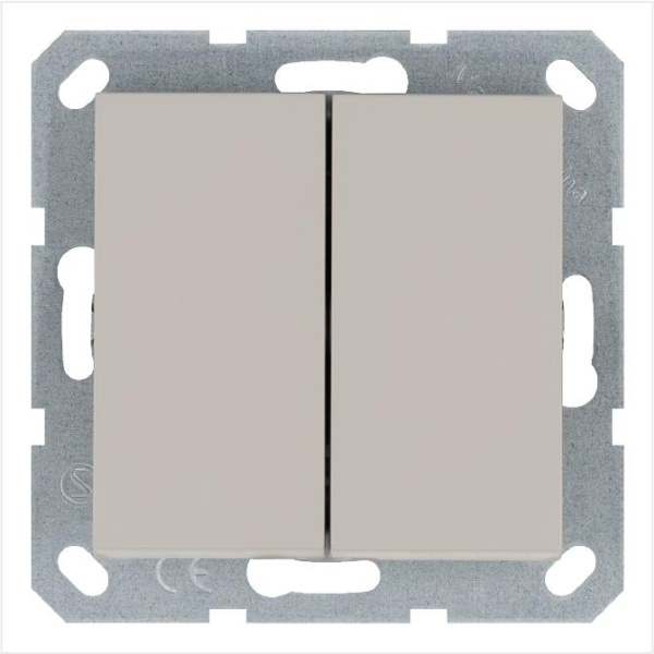 Переключатель перекрестный 2-кл. 10А IP20 механизм тауп Jasmart G3014T