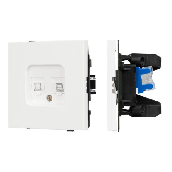 Розетка компьютерная 2-м SCT-TENDO-MPC2-SFPL-WH RJ45 кат.6 механизм Arlight 054598