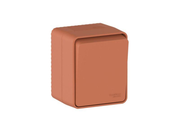 Выключатель кнопочный 1-кл. ОП AtlasDesign PROFI IP54 10AX терракот. SE ATN547015