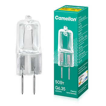 Лампа галогенная JD 50Вт капсула G6.35 3000К 230В Camelion 5204