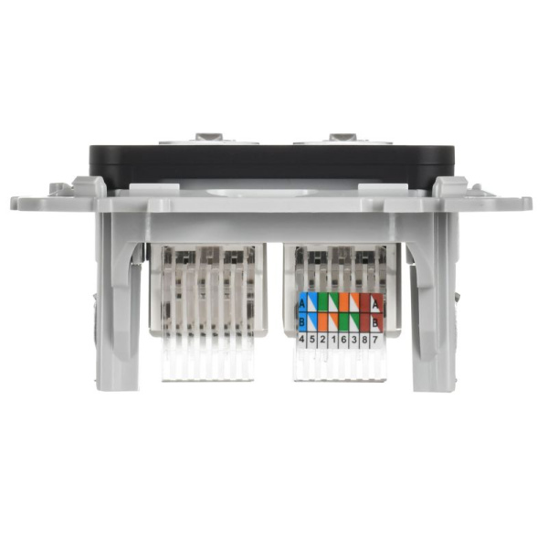 Розетка 2-м СП FLITE РКТ5е/3-2-0-ФлЧ RJ45/RJ11 кат.5E/3 UTP механизм черн. IEK FI-KT22-1-K02