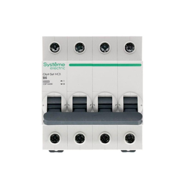 Выключатель автоматический модульный 4п B 6А 4.5кА City9 Set 400В SE C9F14406