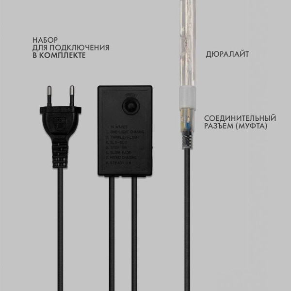 Шнур светодиодный Дюралайт чейзинг 3Вт 24LED/м мультиколор RYGB (уп.100м) Neon-Night 121-329-4