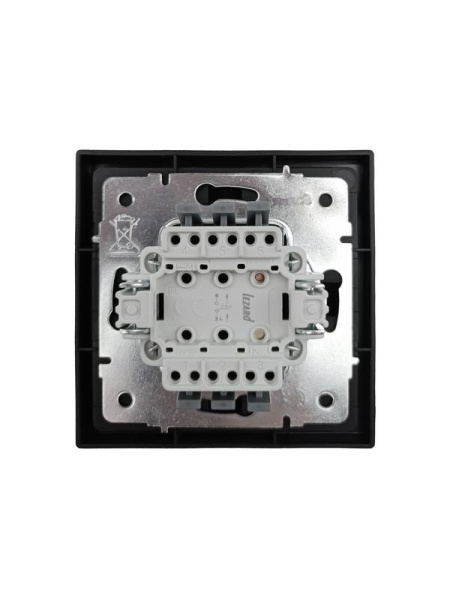 Кнопка звонка СП ZIMA IP20 безвинтов. зажим механизм черн. бархат LEZARD 704-4288-103QC