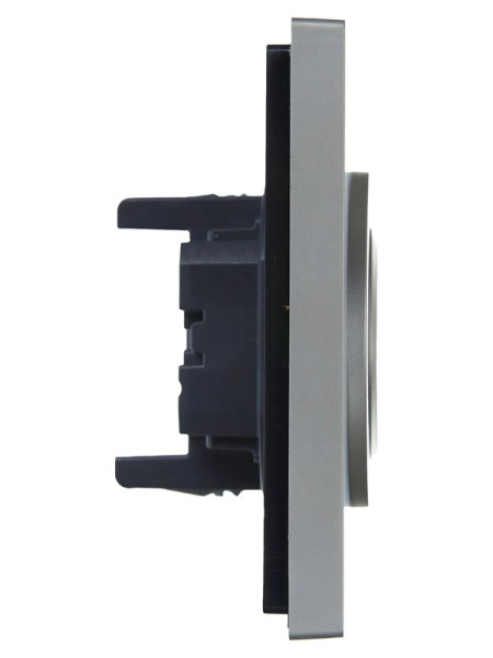 Розетка 2-м СП FORTE&PIANO FP525 10А без заземл. защ. шторки безвинт. крепл. сталь IEK FP-R23-10-1-K46