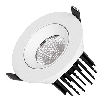 Светильник светодиодный MS-ATOLL-BUILT-TURN-R94-10W Warm3000 (WH 36 deg 230В) IP54 металл Arlight 044598
