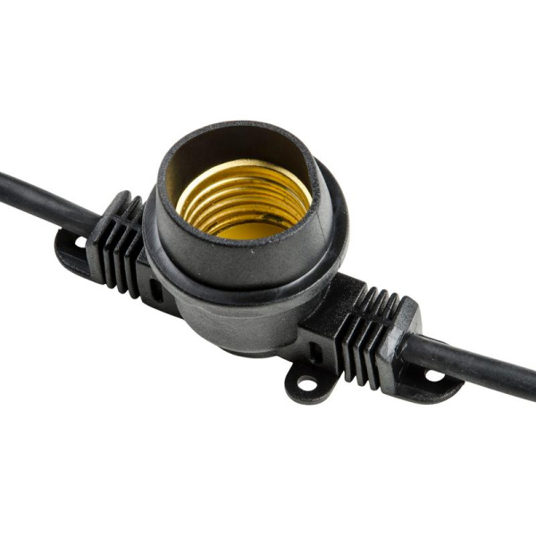 Гирлянда UDL-K121 10/E27/5M 5C IP65 BLACK BELT-LIGHT Белт-лайт 5м+1.5м сетевой шнур 10 патронов E27 шаг 50см 5 заглушек черн. Uniel UL-00007150