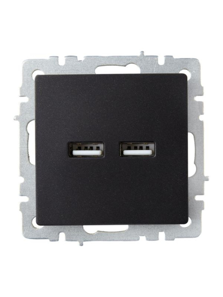 Розетка BRITE USB A+A 3.1А РЮ10-1-БрЧ механизм черн. IEK BR-U21-D31-K02