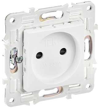 Розетка SKANDY 10А без заземл. защ. шторки SK-R01W арктич. бел. IEK SK-R13-10-K01
