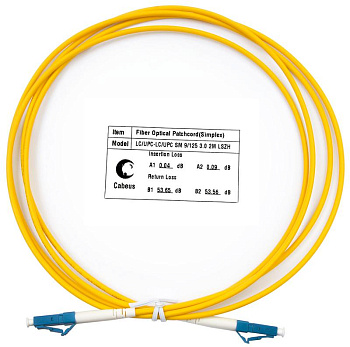 Шнур оптический FOP(s)-9-LC-LC-2m simplex LC-LC 9/125см 2м LSZH Cabeus 7376c