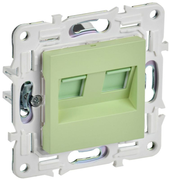 Розетка компьютерная двойн. RJ45 кат.5E SKANDY SK-K03G мятный IEK SK-K20-1-K06
