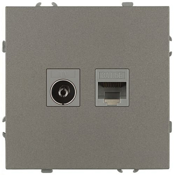 Розетка комбинированная СП Galaxy RJ45 + TV 16А IP20 250В титан 15-3110-07 Эра Б0070788