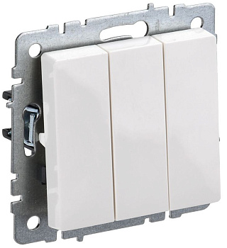 Выключатель 3-кл. СП BRITE ВС10-3-0-БрБ 10А механизм бел. IEK BR-V30-0-10-K01