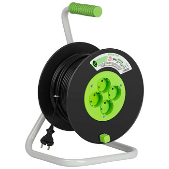 Удлинитель на пластик. катушке 4х40м без заземл. 10А IP20 GREEN LINE KAT-2x1-40m ПВС 2х1 Эра Б0065087