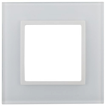 Рамка 1-м 14-5101-01 стекло Elegance бел.+бел. Эра Б0059166