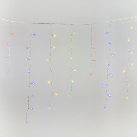 Гирлянда светодиодная "Бахрома"25м 440LED разноцвет. эффект мерцания соединяемая провод прозр. Uniel UL-00010886