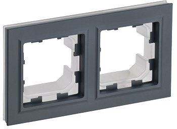 Рамка 2-м BRITE IP44 РУ-2-БрГ-44 граф. IEK BR-M22-44-K53