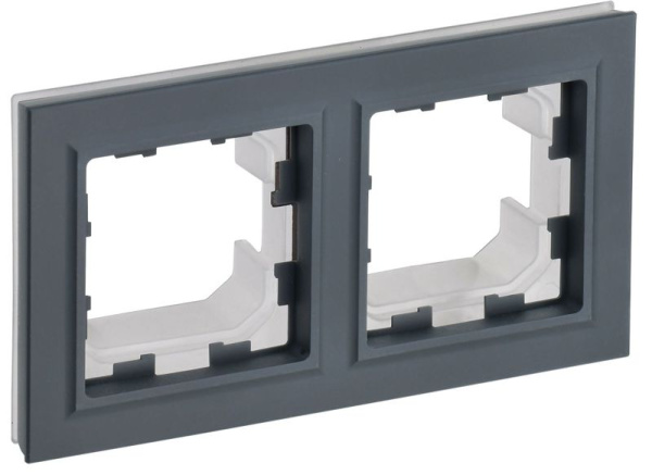 Рамка 2-м BRITE IP44 РУ-2-БрГ-44 граф. IEK BR-M22-44-K53